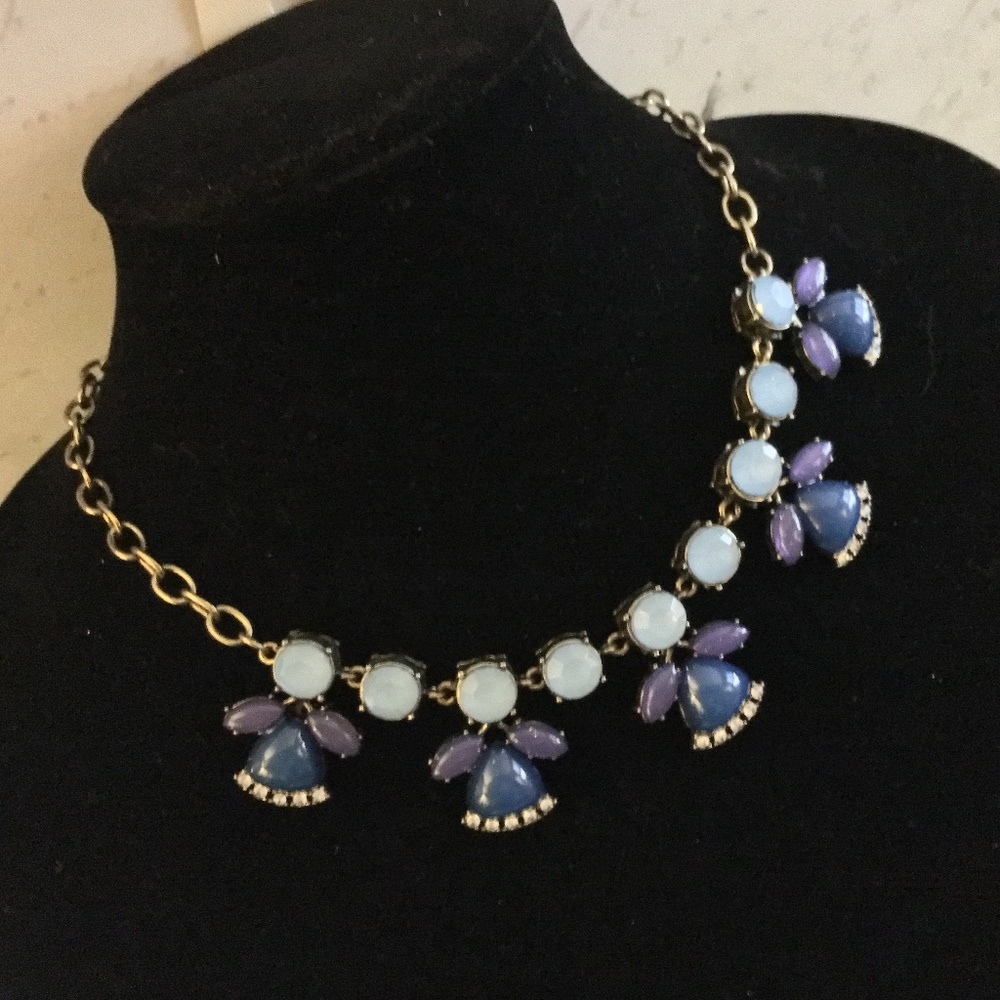GRACE Blue and Purple Bead Statement/Collar Neckla